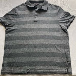 Michael Kors Gray Stripes Polo Shirt Men’s Size XL Short Sleeves Classic-Fit